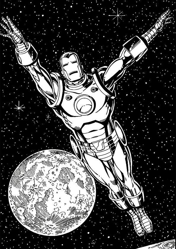Plansa de colorat cu Iron Man 30 24